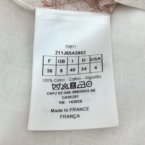 Christian Dior Light Pink Jungle Animal Print Cotton Skirt 36 XS Made In France - Picture 3 of 6